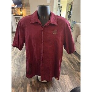 Nike Athletic Dept 85 Ohio State Y2K Button Up Camp Shirt Large Red